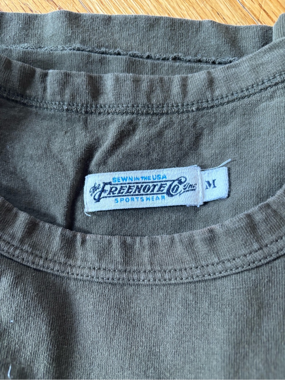 FREENOTE CLOTH Army Green Olive T-Shirt Made in USA - Picture 4 of 5